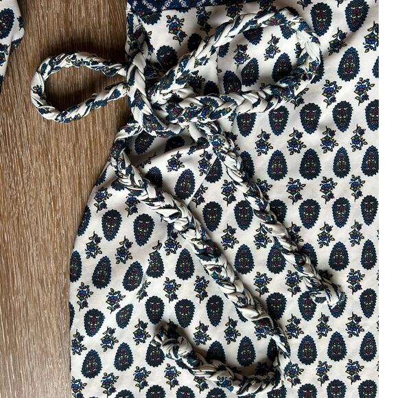 MISA Paisley Wrap Dress With Braided Belt Layered Balloon Sleeves Boho‎ Style S - Picture 8 of 9